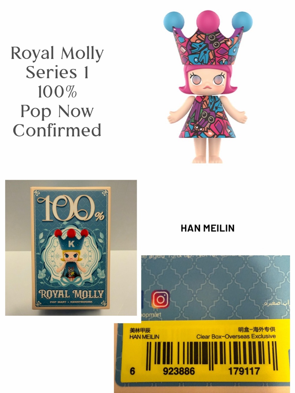 PopMart Royal Molly 100% Series 1.
Confirmed Han Melin
